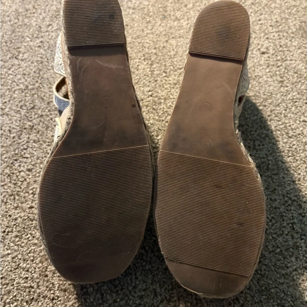 Open toe woven cork Wedge Sandals 8.5